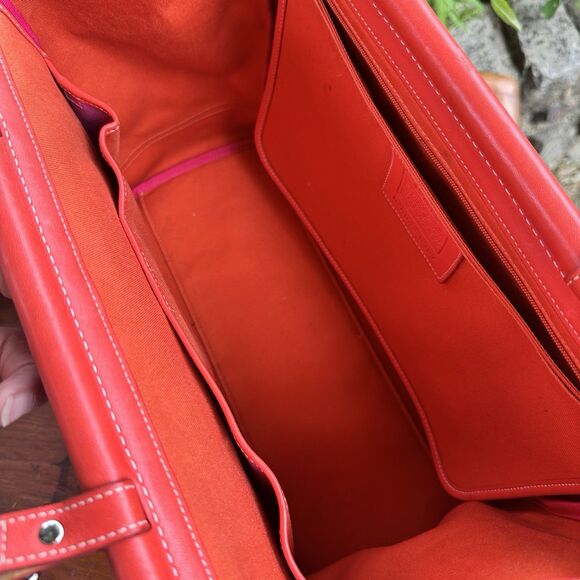 Coach Hampton Double Turnlock Satchel Style No. 9367 (A043-9367) – Pink/Red - Picture 13 of 15